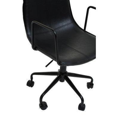 Black Leather Effect Home Office Chair | Branson