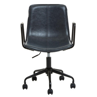 Grey Leather Effect Home Office Chair | Branson