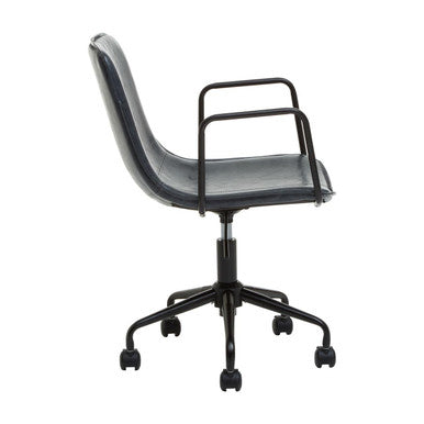 Grey Leather Effect Home Office Chair | Branson