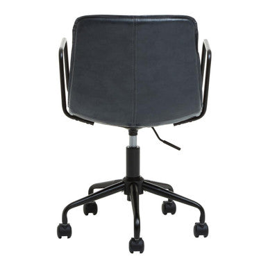 Grey Leather Effect Home Office Chair | Branson