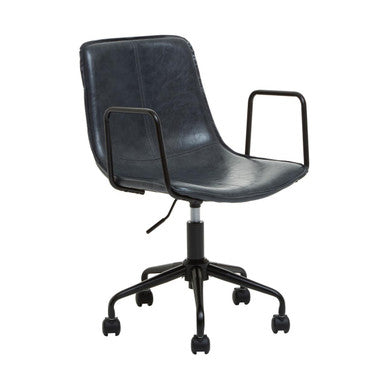 Grey Leather Effect Home Office Chair | Branson
