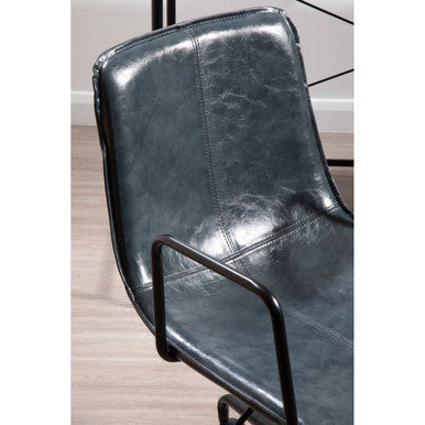 Grey Leather Effect Home Office Chair | Branson