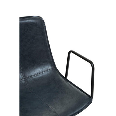 Grey Leather Effect Home Office Chair | Branson