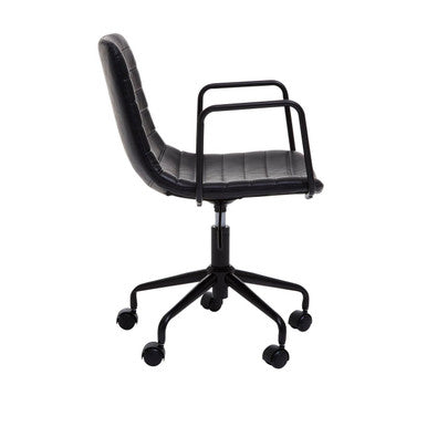 Forbes Black Leather Home Office Chair
