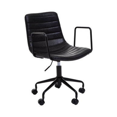 Forbes Black Leather Home Office Chair