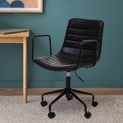 Forbes Black Leather Home Office Chair