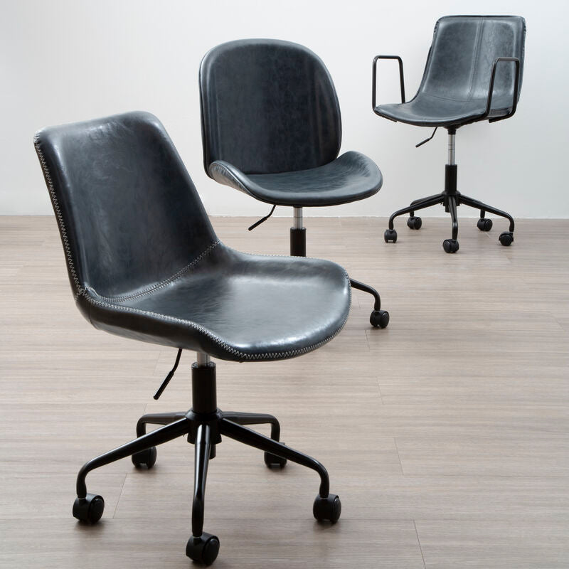Bloomberg Grey Leather Home Office Chair