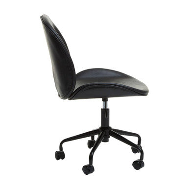Clinton Black Leather Home Office Chair