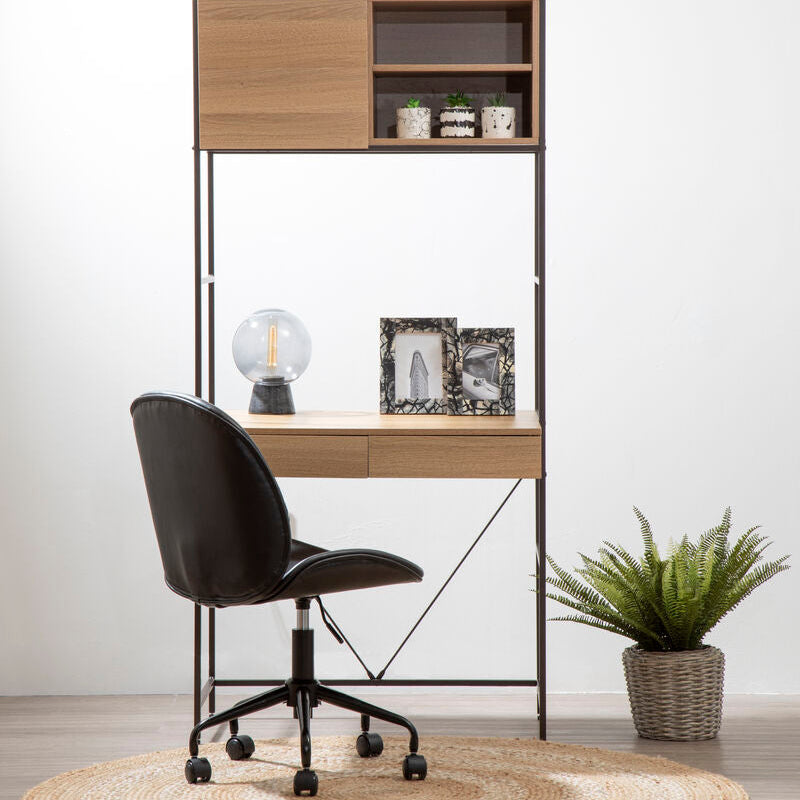 Clinton Black Leather Home Office Chair