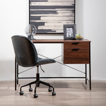 Clinton Grey Leather Home Office Chair