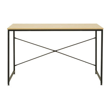 Laxton Light Oak Effect Desk with Black Finish Frame