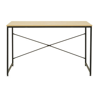 Laxton Light Oak Effect Desk with Black Finish Frame