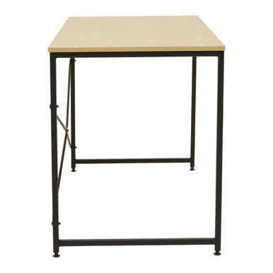 Laxton Light Oak Effect Desk with Black Finish Frame