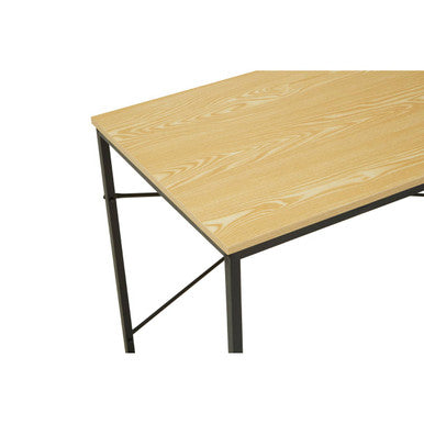 Laxton Light Oak Effect Desk with Black Finish Frame