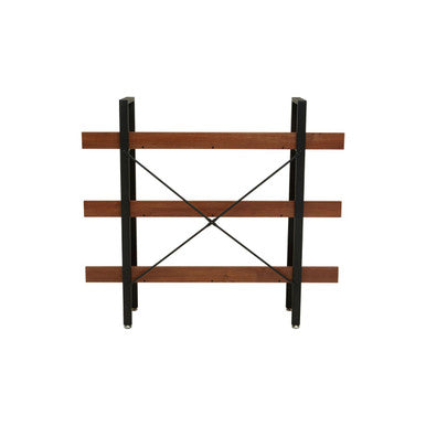 Laxton Wood Effect 3 Tier Large Shelf Unit with Black Finish Frame