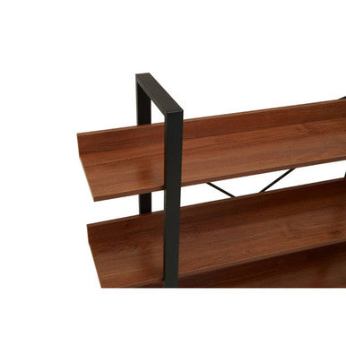 Laxton Wood Effect 3 Tier Large Shelf Unit with Black Finish Frame
