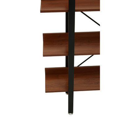 Laxton Wood Effect 3 Tier Large Shelf Unit with Black Finish Frame