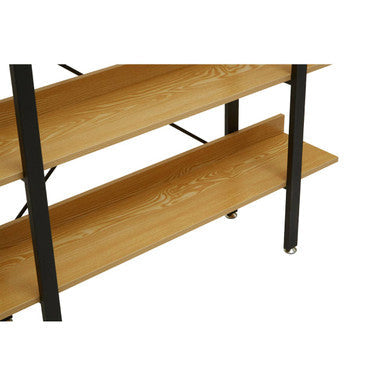 Laxton Light Oak Effect 3 Tier Large Shelf Unit with Black Finish Frame