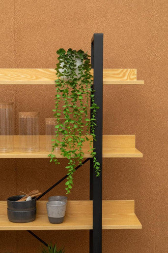 Laxton Light Oak Effect 5 Tier Large Shelf Unit with Black Finish Frame