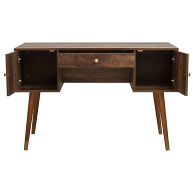 Wood Veneer Desk with Storage | Frida