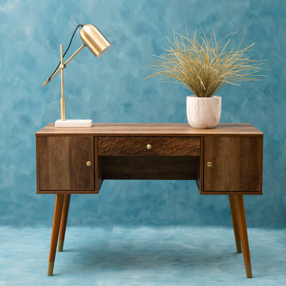 Wood Veneer Desk with Storage | Frida