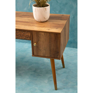 Wood Veneer Desk with Storage | Frida