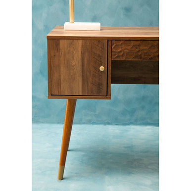 Wood Veneer Desk with Storage | Frida