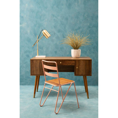 Wood Veneer Desk with Storage | Frida