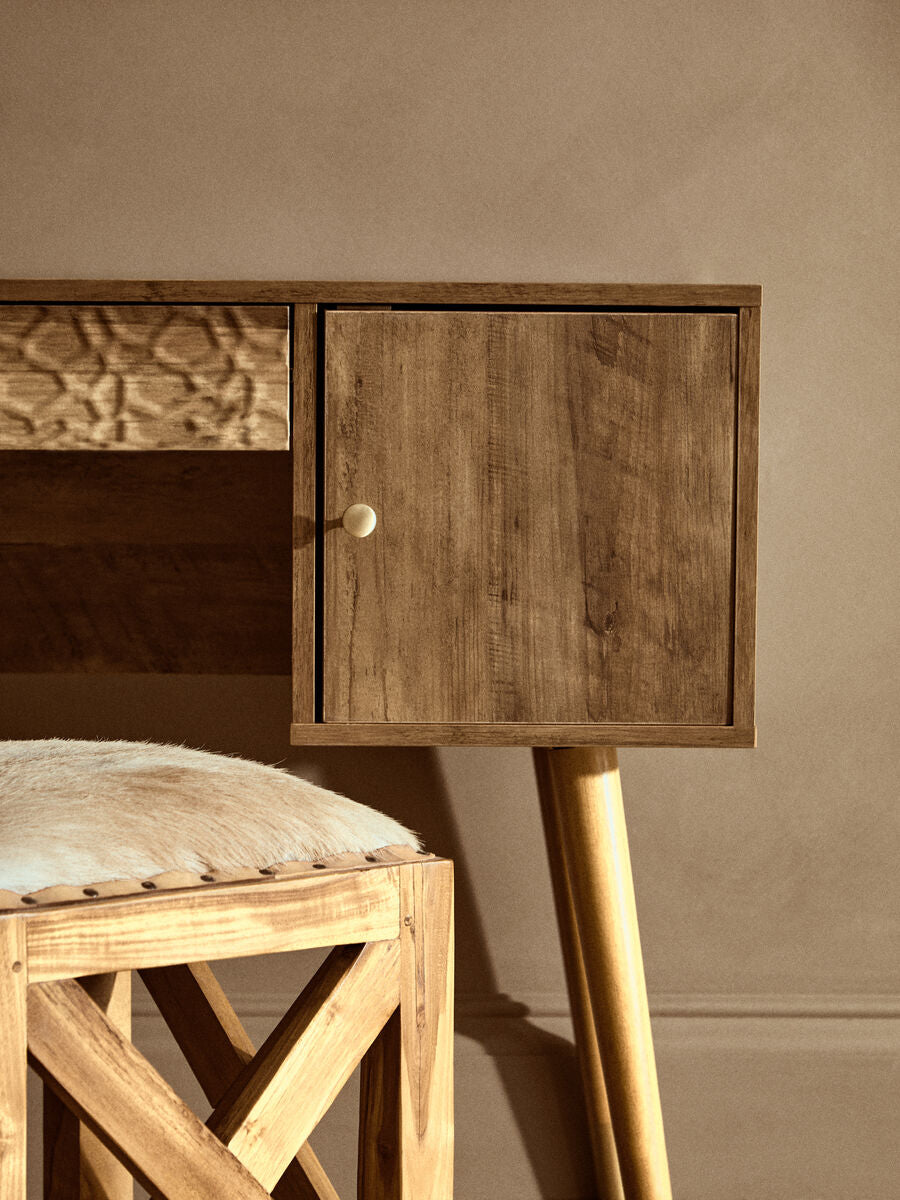 Wood Veneer Desk with Storage | Frida