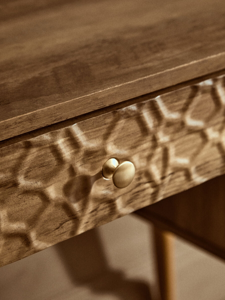 Wood Veneer Desk with Storage | Frida