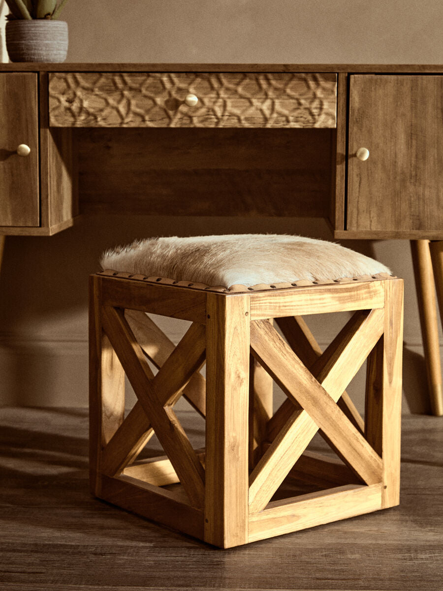 Wood Veneer Desk with Storage | Frida