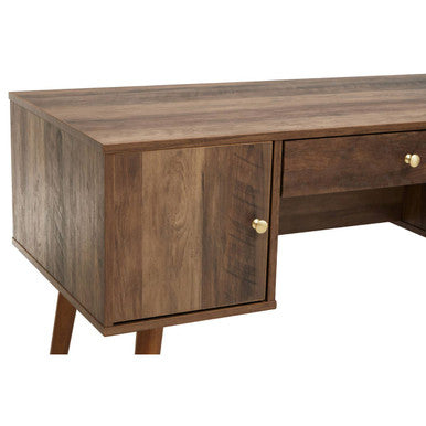 Wood Veneer Desk with Storage | Frida