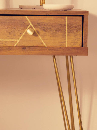 Flori Wood Effect 3 Drawer Desk