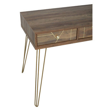 Flori Wood Effect 3 Drawer Desk