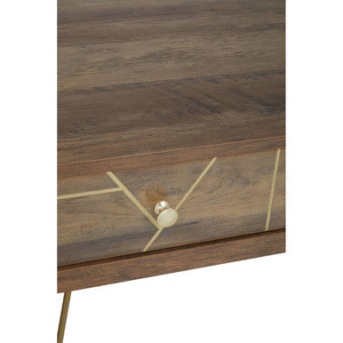Flori Wood Effect 3 Drawer Desk
