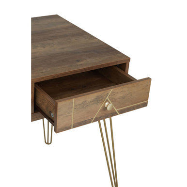 Flori Wood Effect 3 Drawer Desk