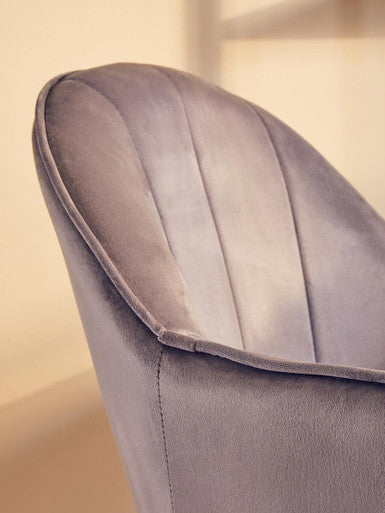 Grey Velvet and Gold Base Home Office Chair | Brent