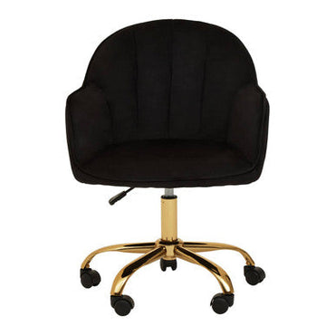 Black Velvet and Gold Base Home Office Chair | Brent