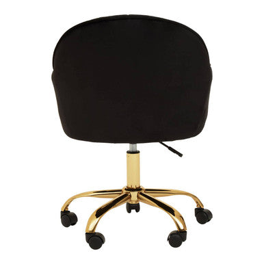 Black Velvet and Gold Base Home Office Chair | Brent
