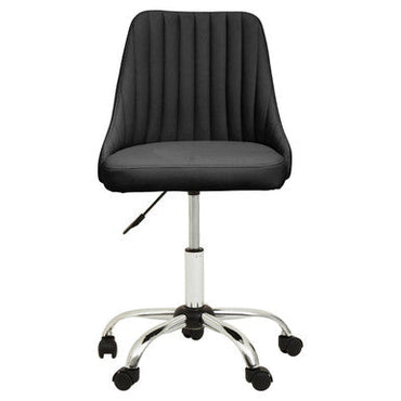 Ribbed Black and Chrome Home Office Chair | Brent