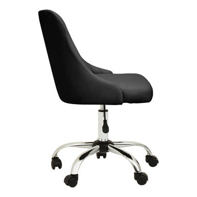 Ribbed Black and Chrome Home Office Chair | Brent