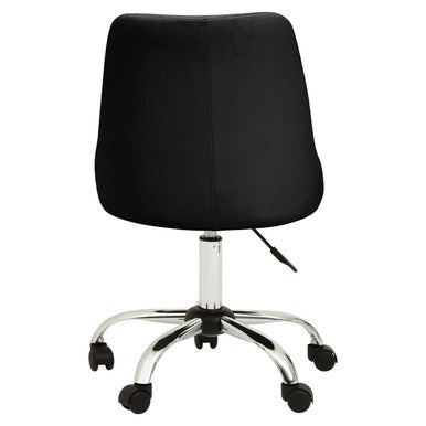 Ribbed Black and Chrome Home Office Chair | Brent