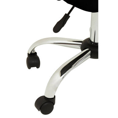Ribbed Black and Chrome Home Office Chair | Brent