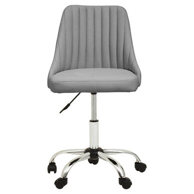 Grey Leather Effect Home Office Chair | Brent