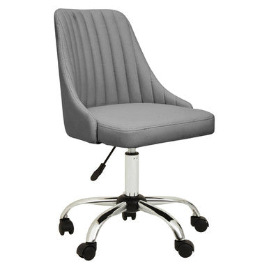 Grey Leather Effect Home Office Chair | Brent
