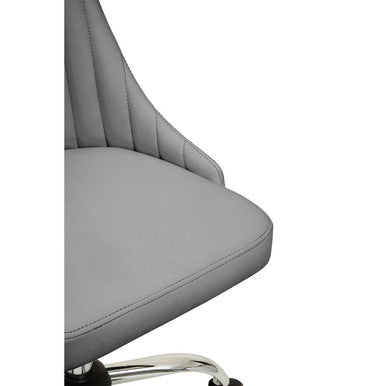 Grey Leather Effect Home Office Chair | Brent