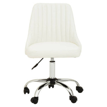 Off White Leather Effect Home Office Chair | Brent