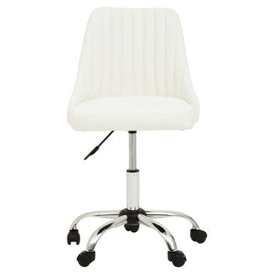 Off White Leather Effect Home Office Chair | Brent
