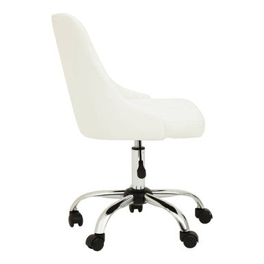 Off White Leather Effect Home Office Chair | Brent