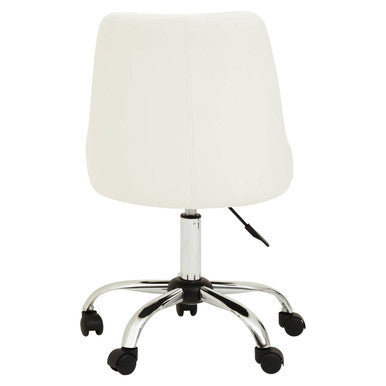Off White Leather Effect Home Office Chair | Brent